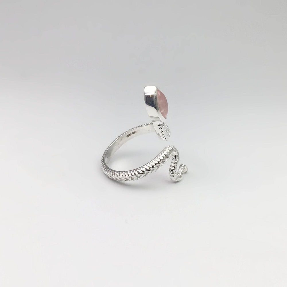 Rose Quartz Snake Ring - Rocks and Gems Canada