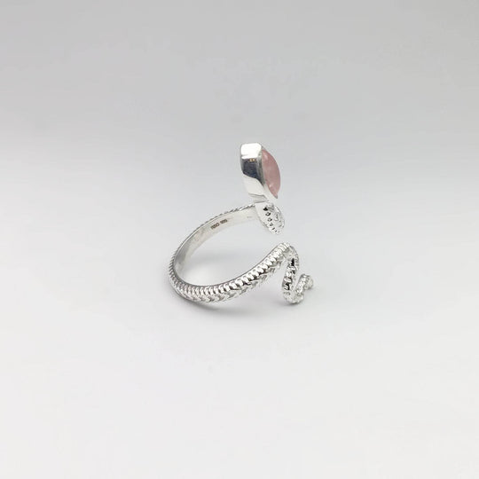 Rose Quartz Snake Ring - Rocks and Gems Canada