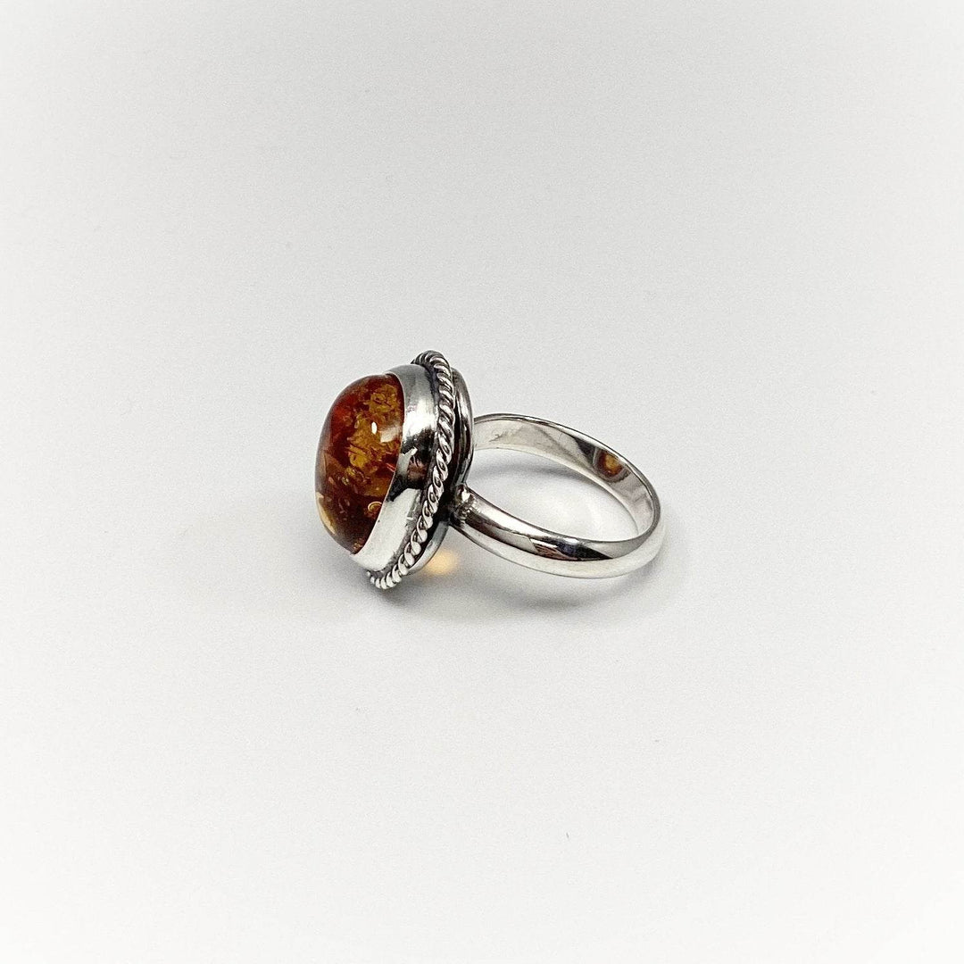 Cognac Amber Ring - Rocks and Gems Canada
