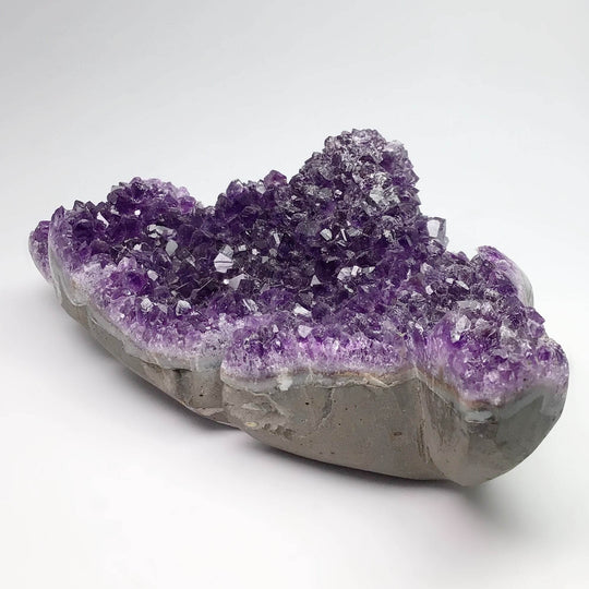Amethyst Druze Cluster Leaf Carving - Rocks and Gems Canada