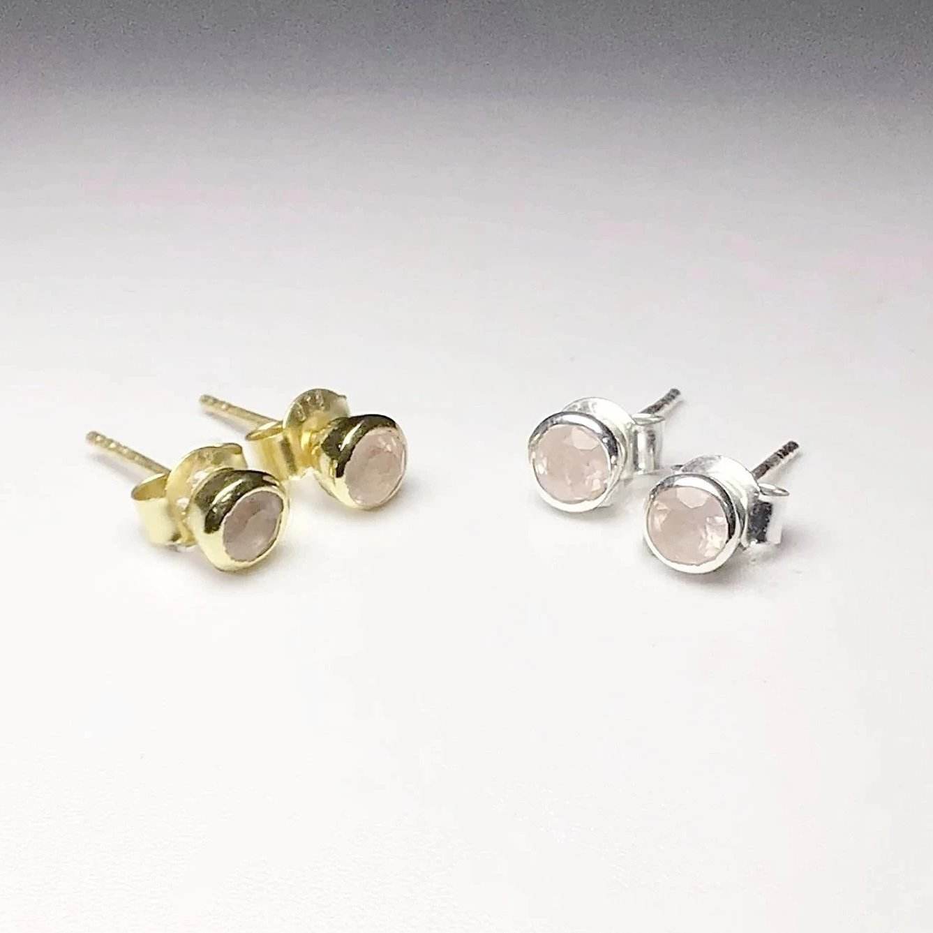 Rose Quartz Stud Earrings - Rocks and Gems Canada