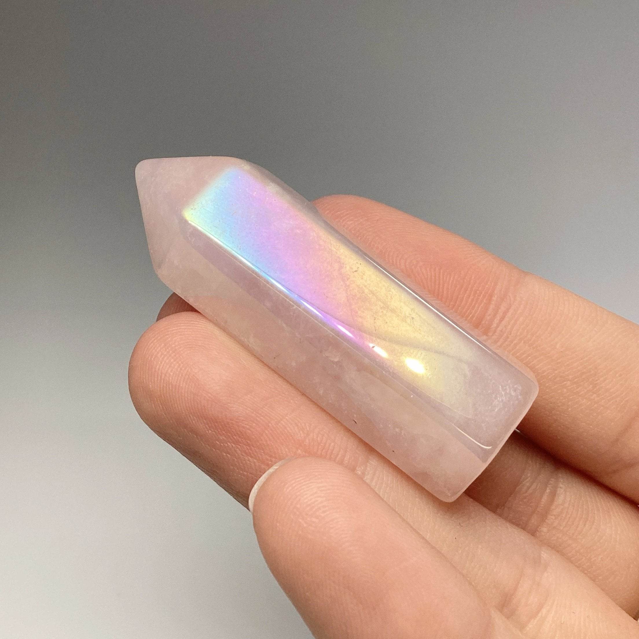 Polished Opalescent Rose Quartz Point - Rocks and Gems Canada