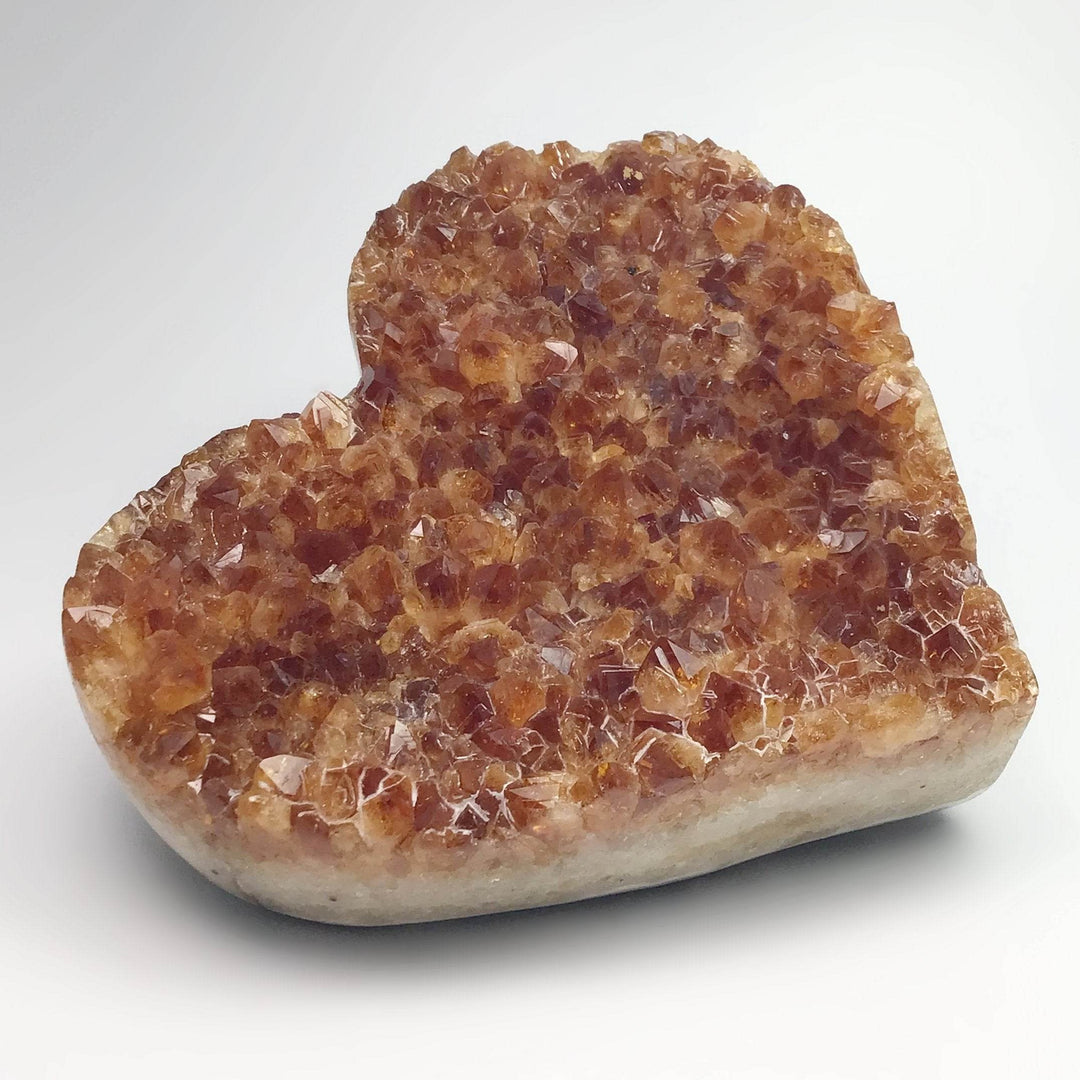 Citrine Druze Cluster Heart On Stand - Rocks and Gems Canada