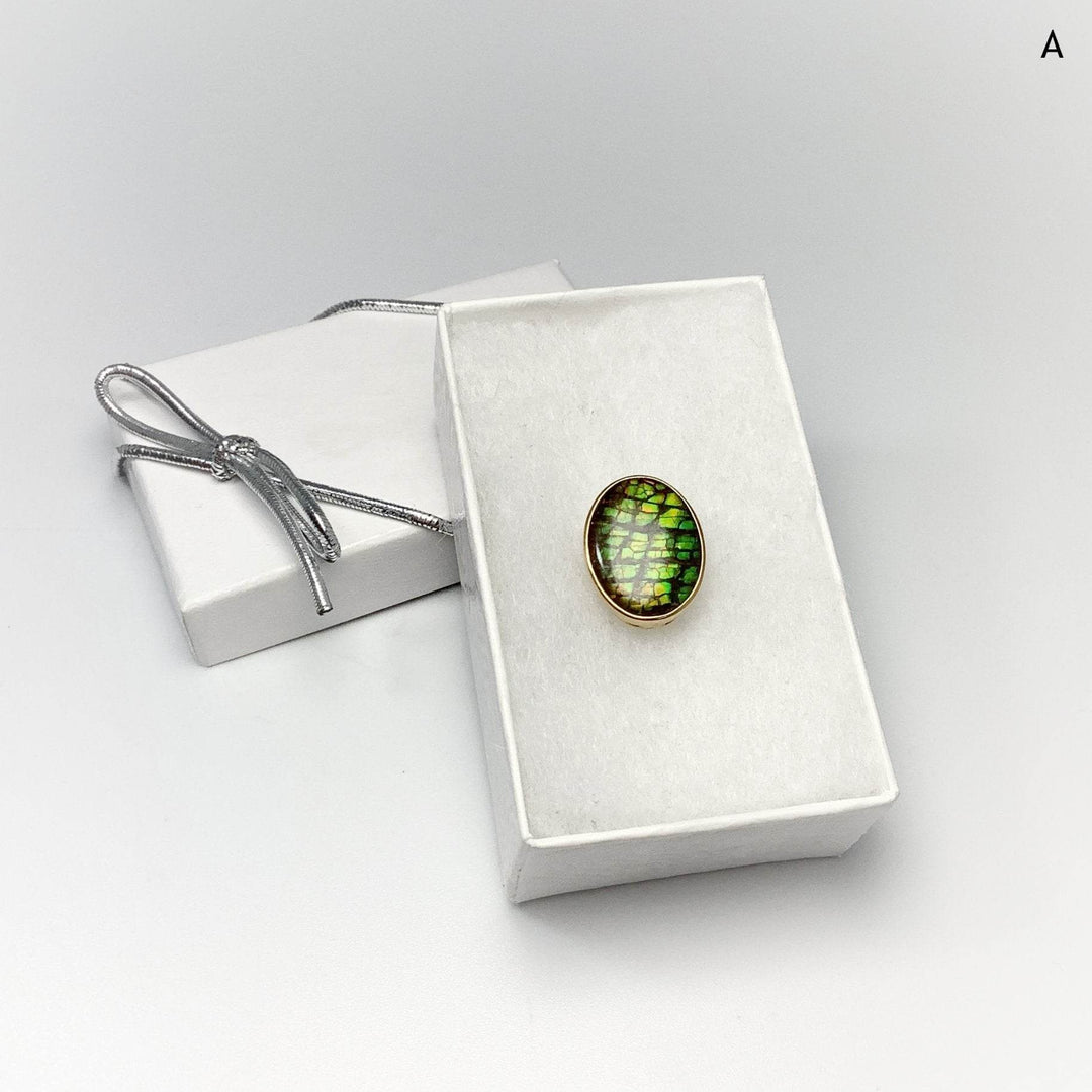 Alberta Ammolite 14K Gold Pendant - Rocks and Gems Canada