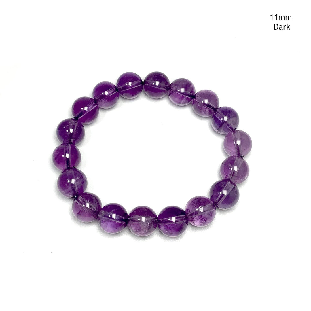 Amethyst Beaded Bracelet - High Quality - Rocks and Gems Canada