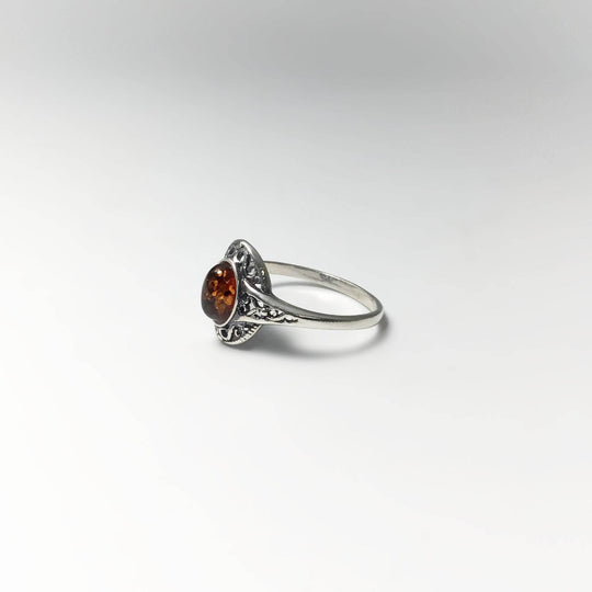 Cognac Amber Ring - Rocks and Gems Canada