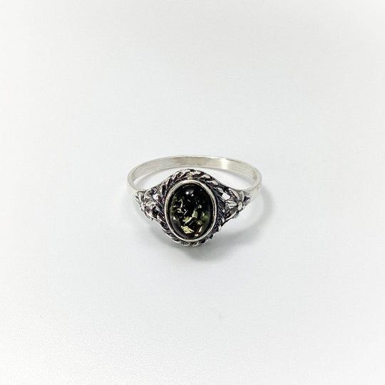 Green Amber Ring - Rocks and Gems Canada