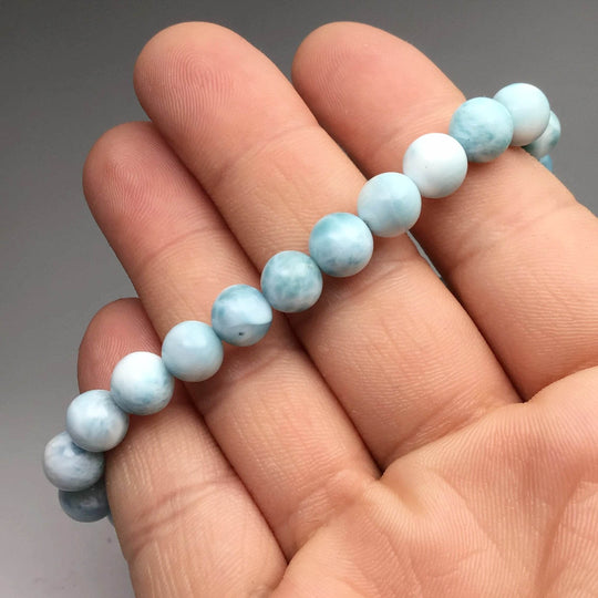 Larimar Beaded Bracelet - 8mm - Rocks and Gems Canada