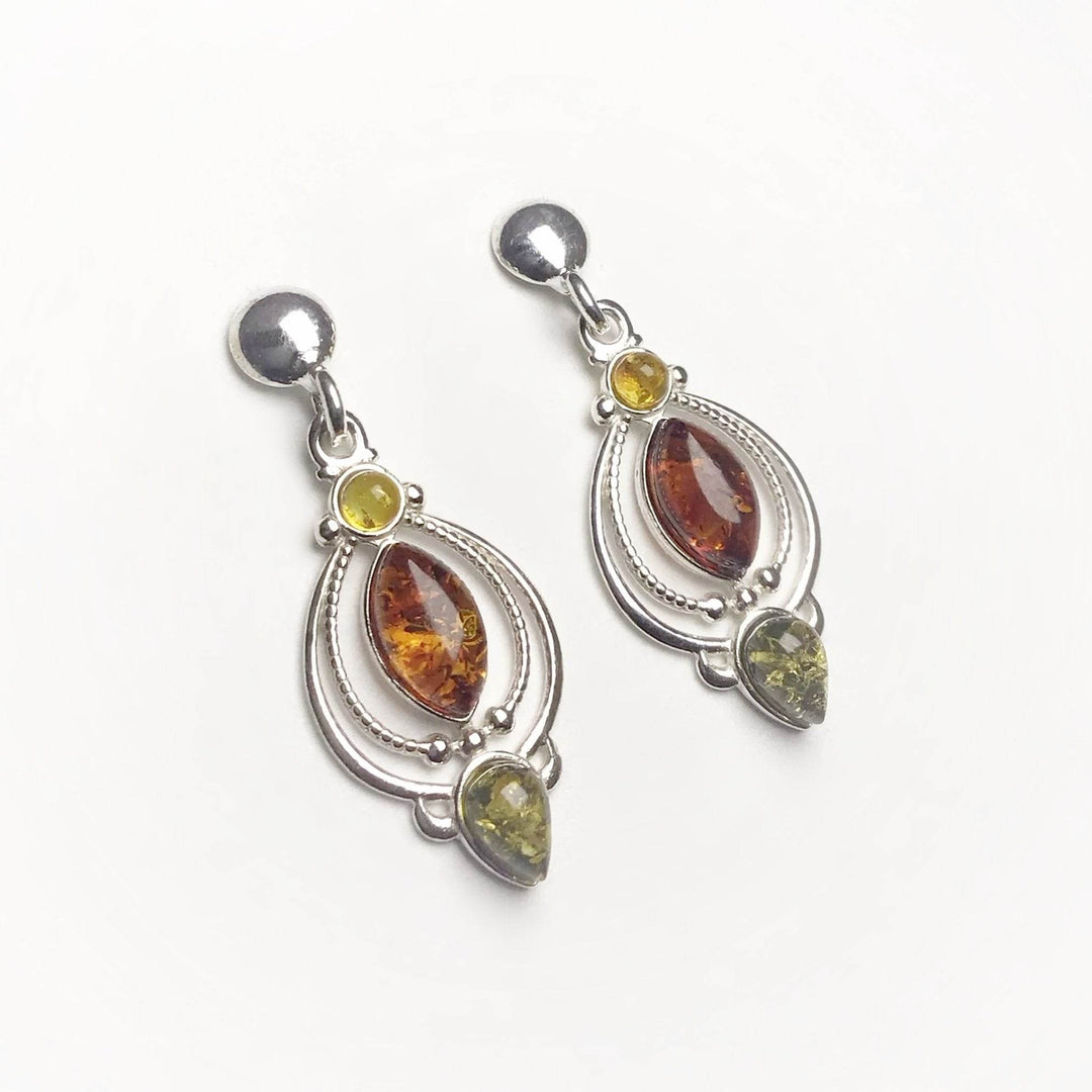 Mixed Amber Stud Earrings - Rocks and Gems Canada