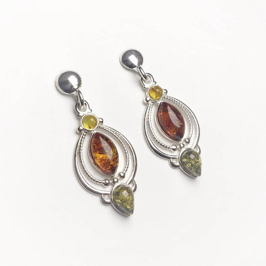 Mixed Amber Stud Earrings - Rocks and Gems Canada