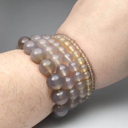 Natural Agate Beaded Bracelet - Rocks and Gems Canada