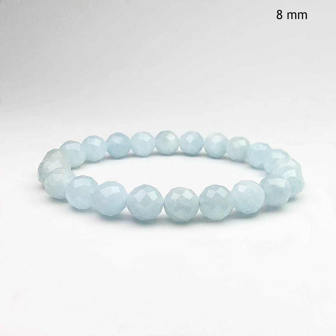 Aquamarine Faceted Beaded Bracelet - Rocks and Gems Canada