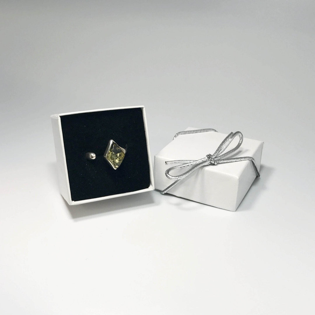 Green Amber Ring - Rocks and Gems Canada