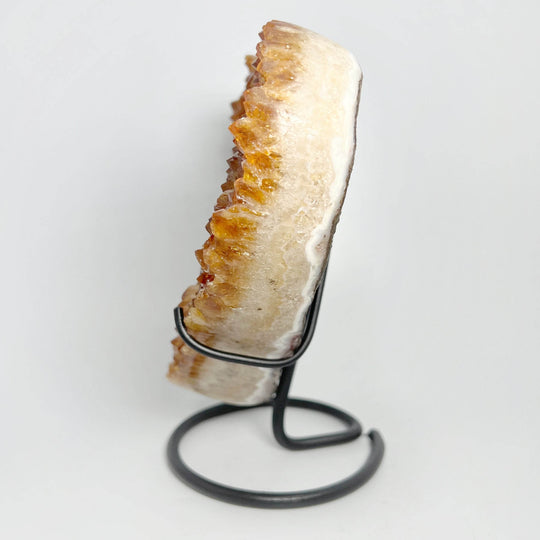 Large Citrine Druze Cluster Heart On Stand - Rocks and Gems Canada