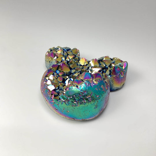 Rainbow Amethyst Druze Cluster Bear Carving - Rocks and Gems Canada