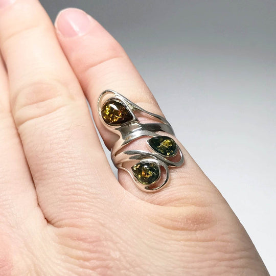 Green Amber Ring - Rocks and Gems Canada