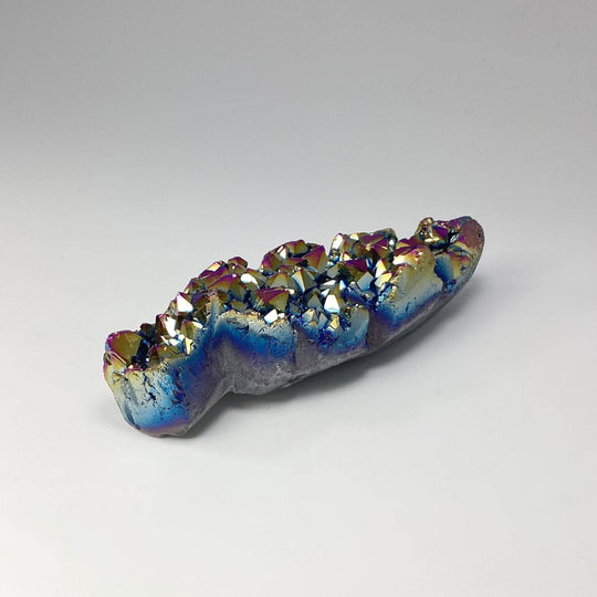 Rainbow Amethyst Druze Cluster Leaf Carving - Rocks and Gems Canada