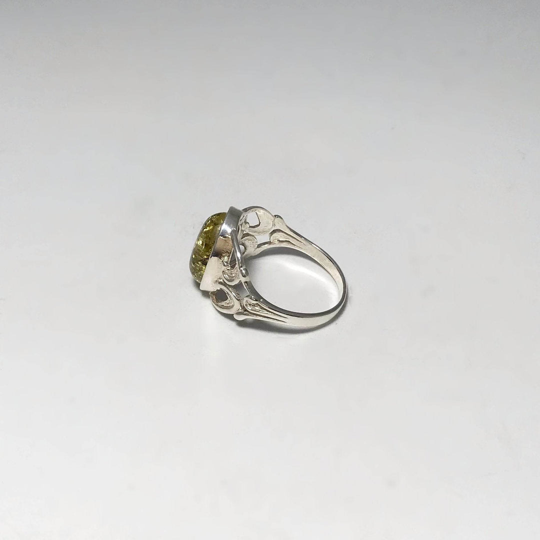 Green Amber Ring - Rocks and Gems Canada