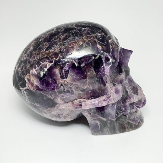 Large Chevron Amethyst Crystal Skull - Rocks and Gems Canada