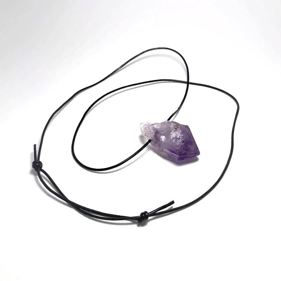Amethyst Rough Point Necklace - Rocks and Gems Canada