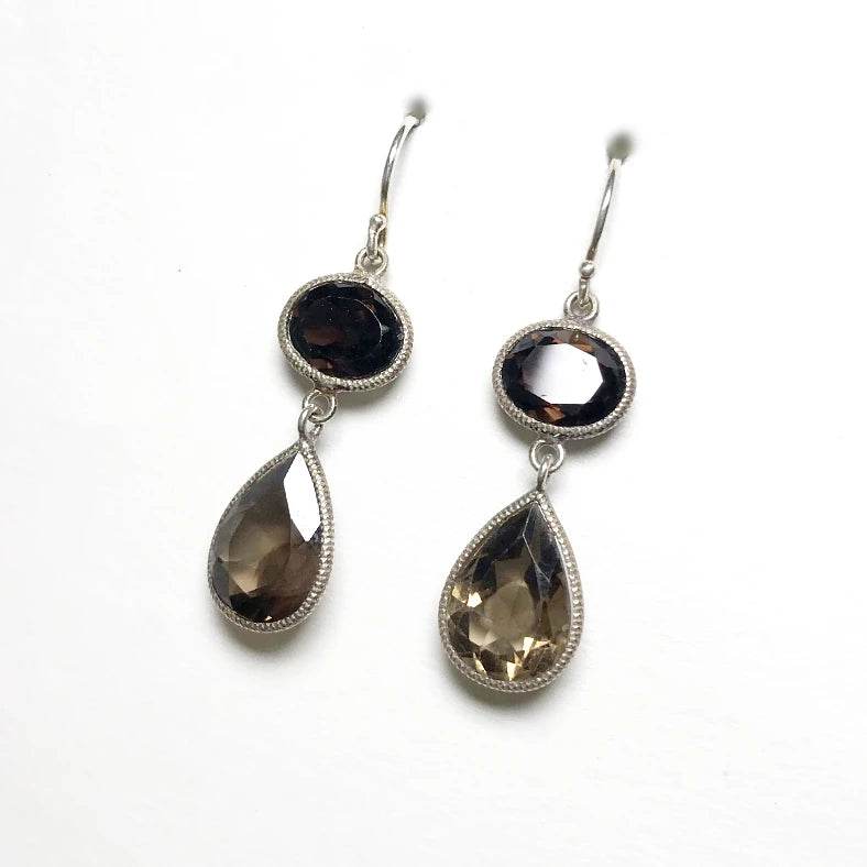 Smoky Quartz Dangle Earrings - Rocks and Gems Canada