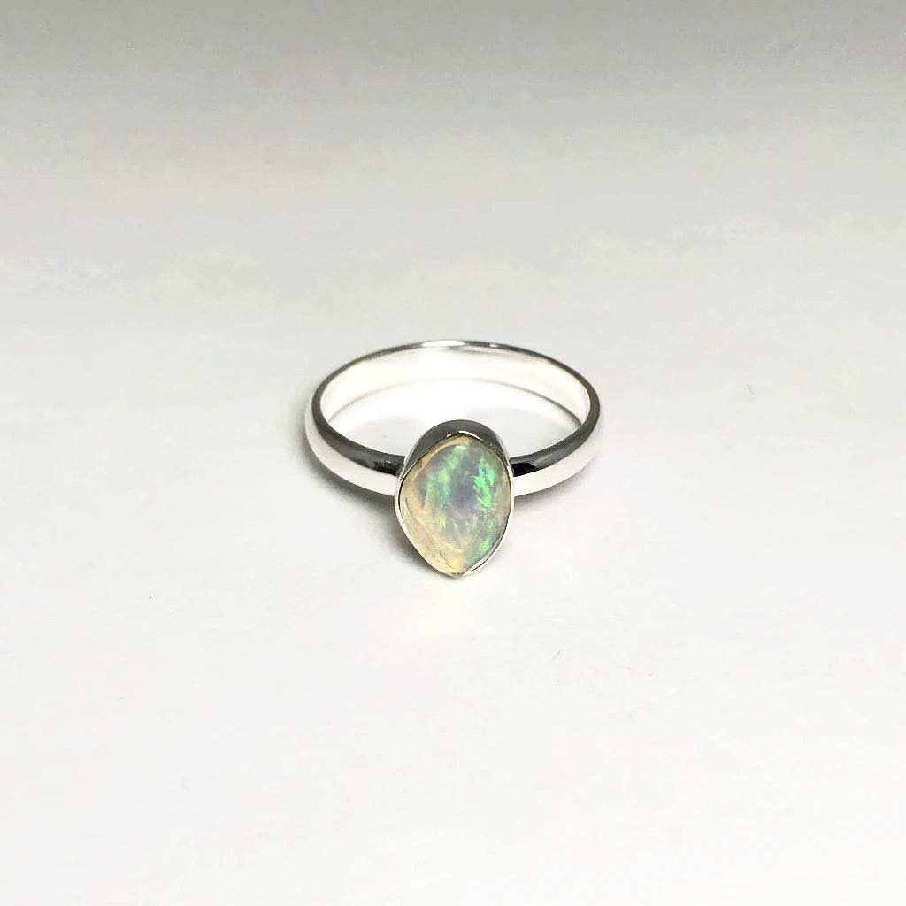 Faceted Ethiopian Fire Opal Ring - Rocks and Gems Canada