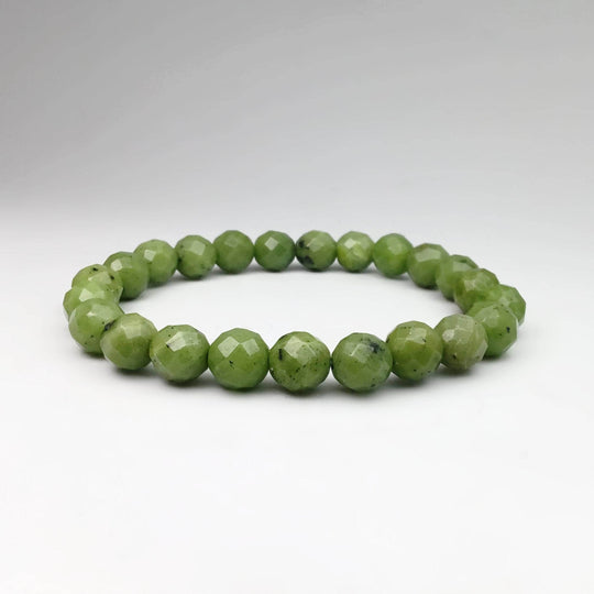 Canadian Jade Faceted Beaded Bracelet - High Quality - Rocks and Gems Canada