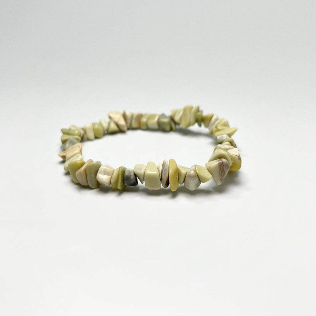 Butter Jade Chip Beaded Bracelet - Rocks and Gems Canada