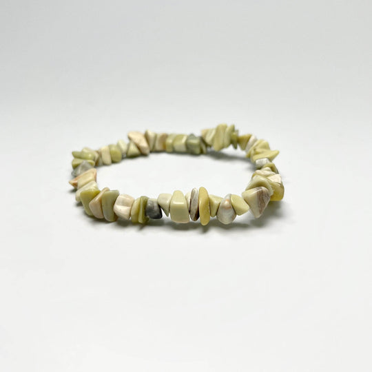 Butter Jade Chip Beaded Bracelet - Rocks and Gems Canada