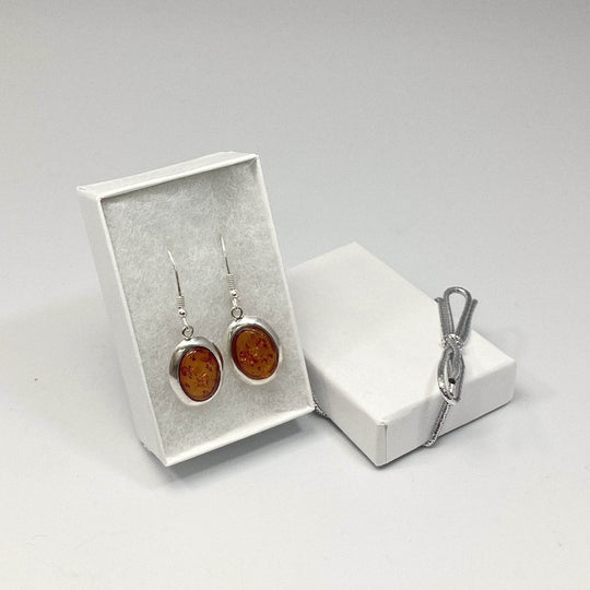 Cognac Amber Dangle Earrings - Rocks and Gems Canada