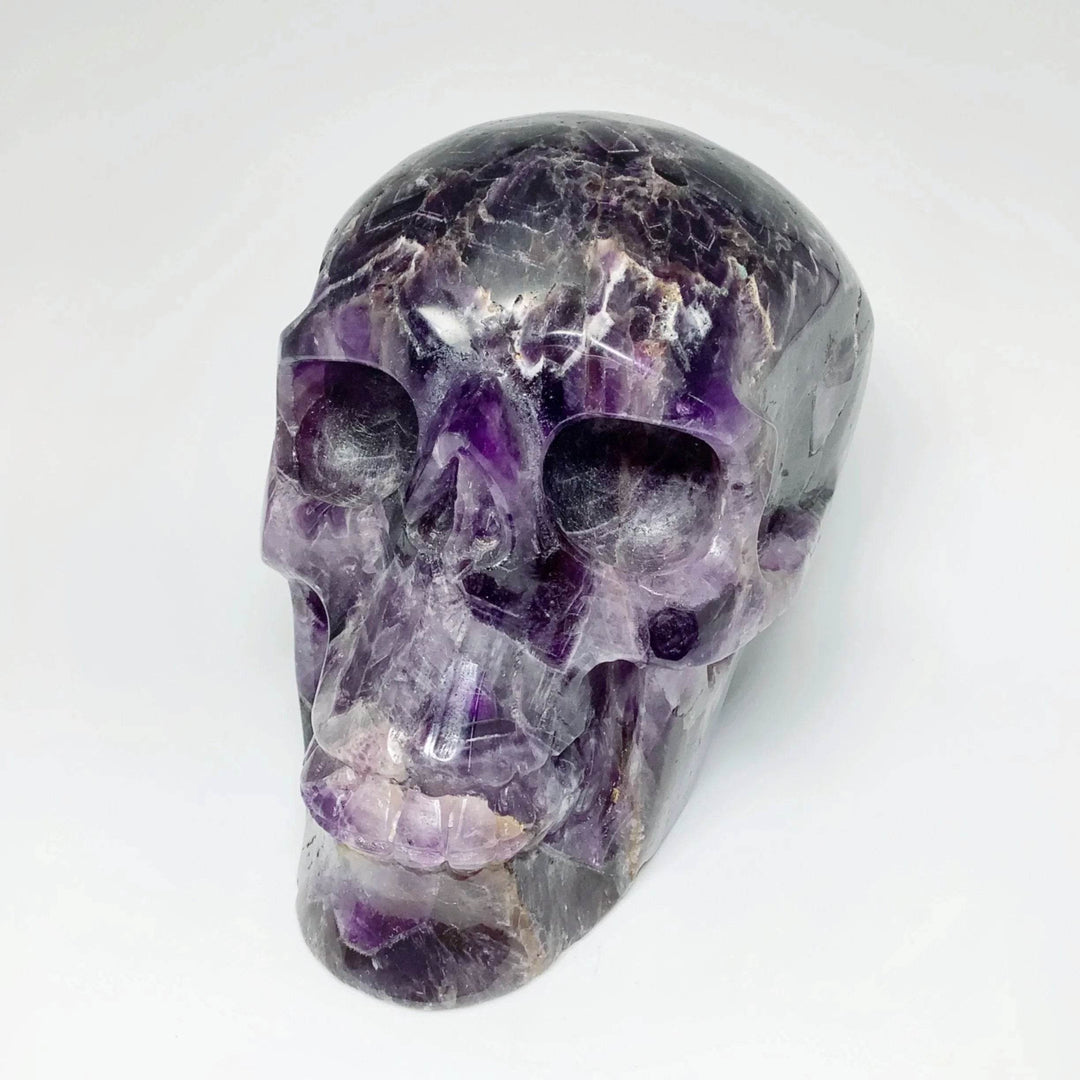 Large Chevron Amethyst Crystal Skull - Rocks and Gems Canada
