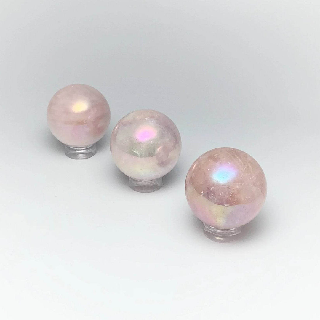 Aura Rose Quartz Sphere - Rocks and Gems Canada