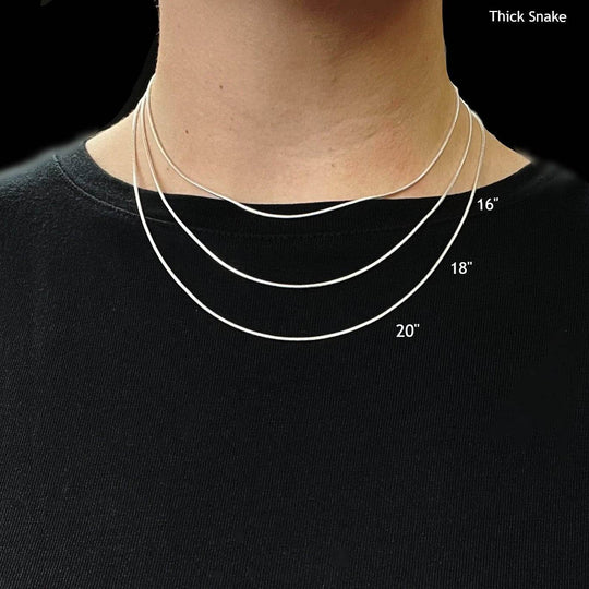 Sterling Silver Chain - Snake Style - Rocks and Gems Canada