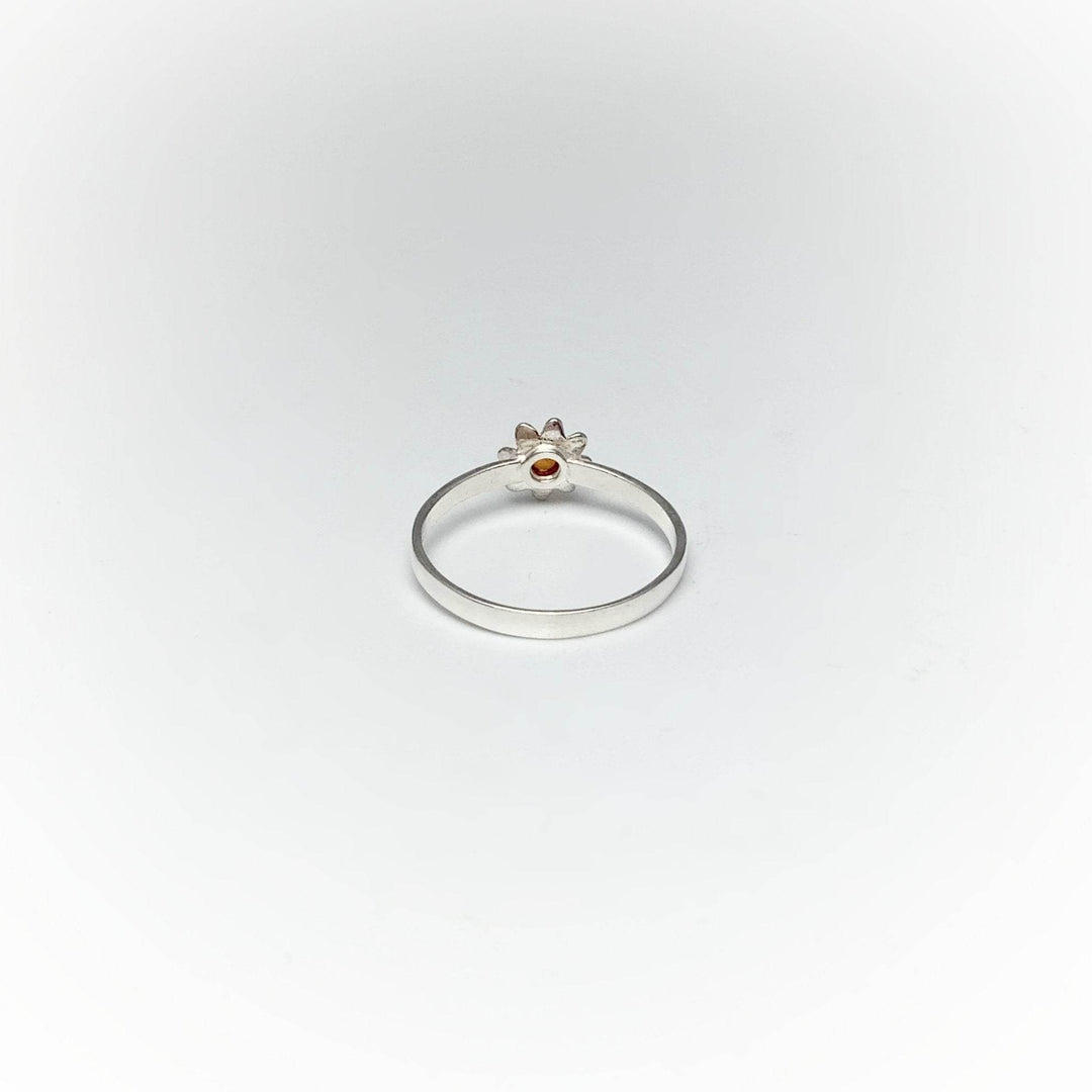 Cognac Amber Flower Ring - Rocks and Gems Canada