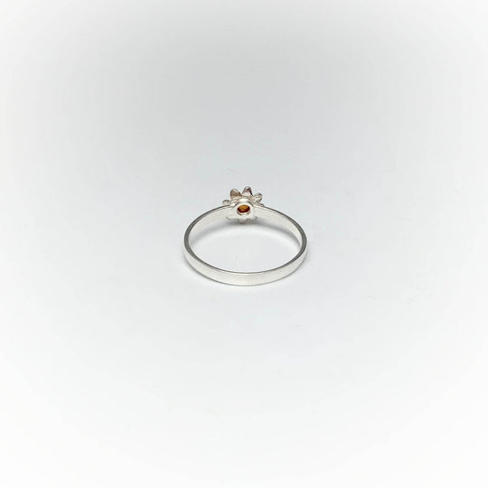 Cognac Amber Flower Ring - Rocks and Gems Canada
