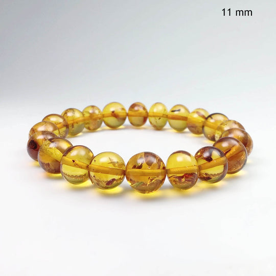 Cognac Amber Beaded Bracelet - Rocks and Gems Canada