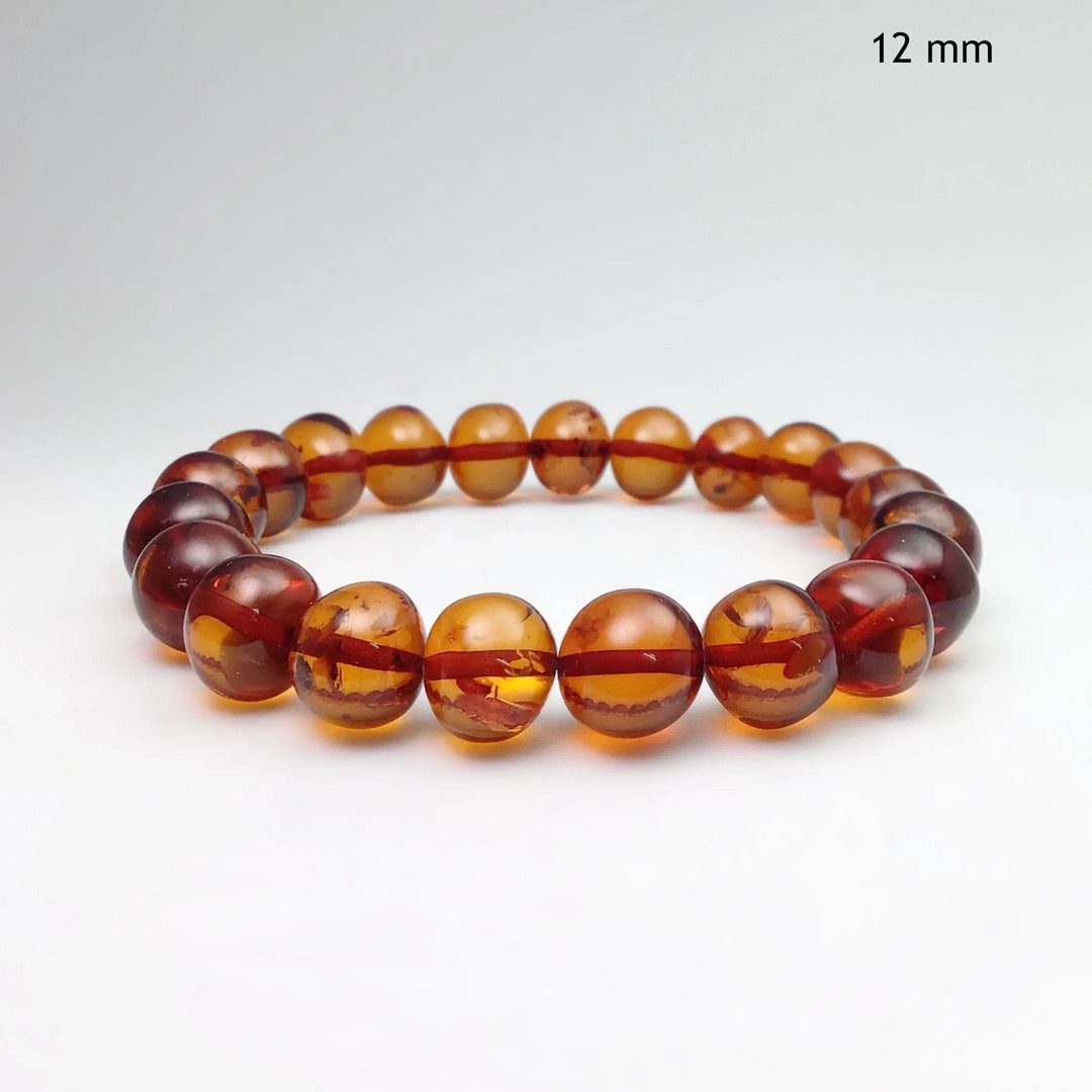 Cognac Amber Beaded Bracelet - Rocks and Gems Canada