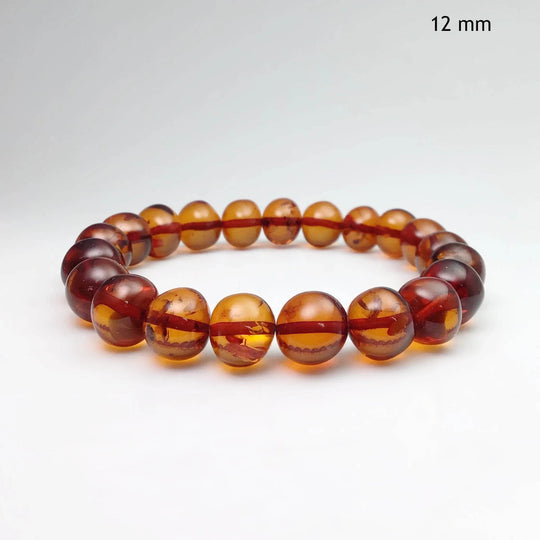 Cognac Amber Beaded Bracelet - Rocks and Gems Canada