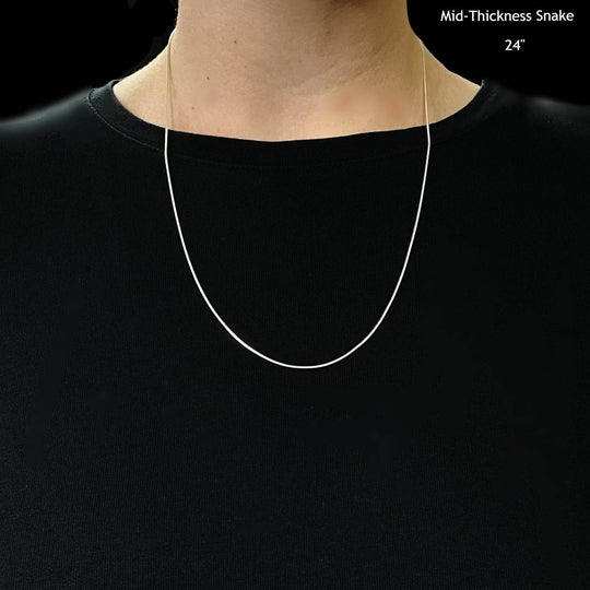 Sterling Silver Chain - Snake Style - Rocks and Gems Canada