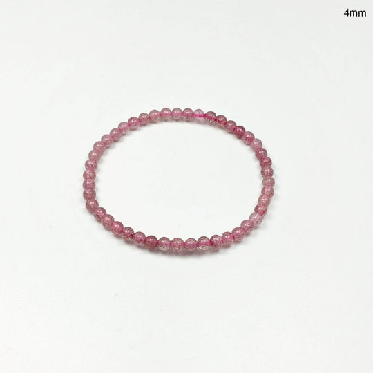 Strawberry Quartz Beaded Bracelet - Rocks and Gems Canada