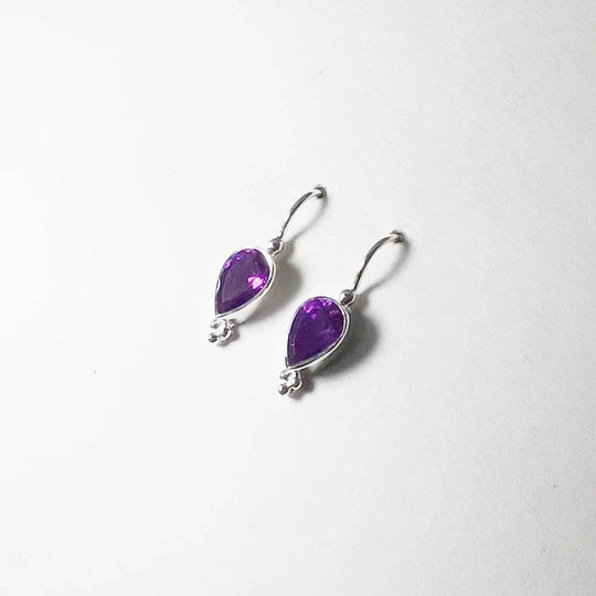 Amethyst Faceted Dangle Earrings - Rocks and Gems Canada