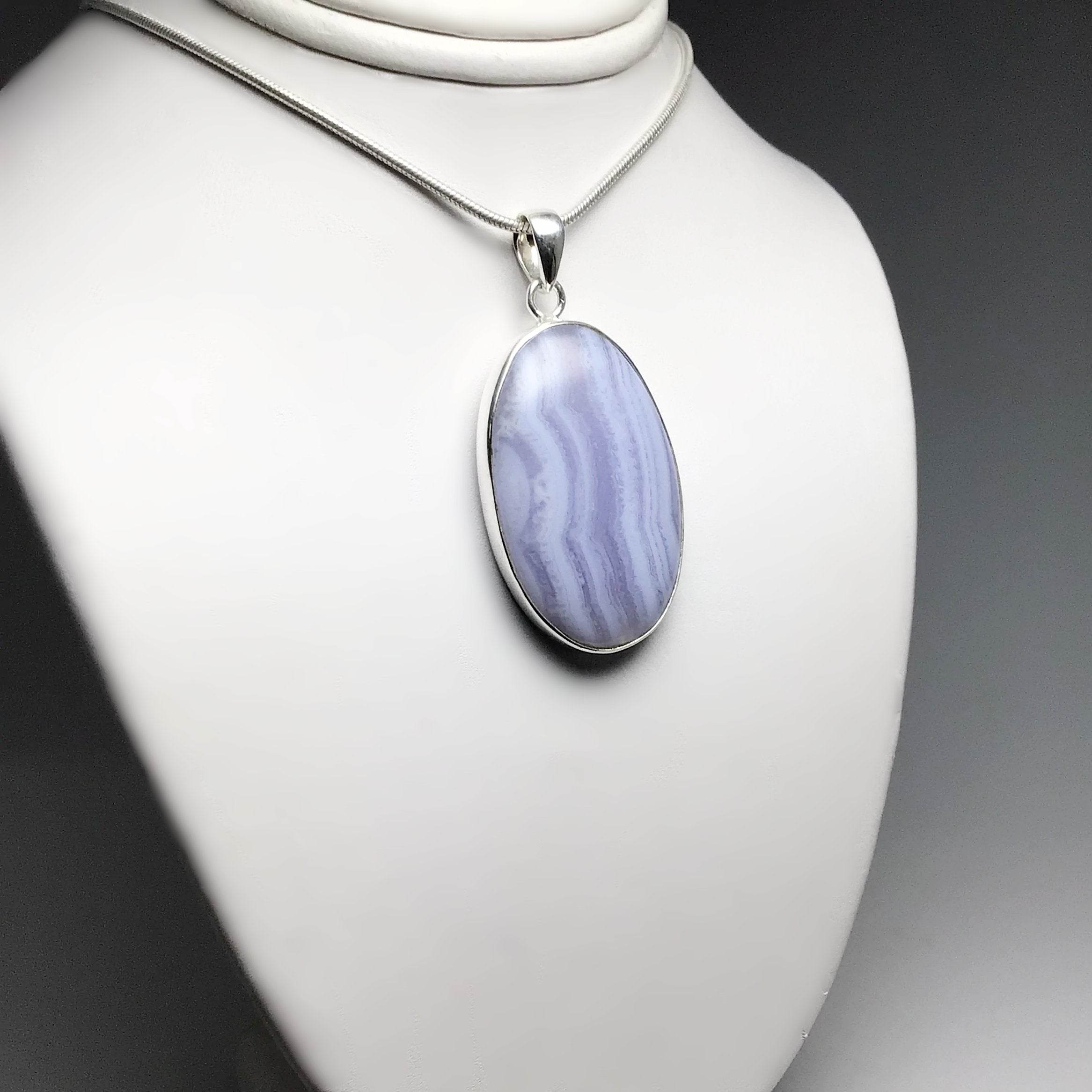 Blue Lace Agate Pendant - Rocks and Gems Canada