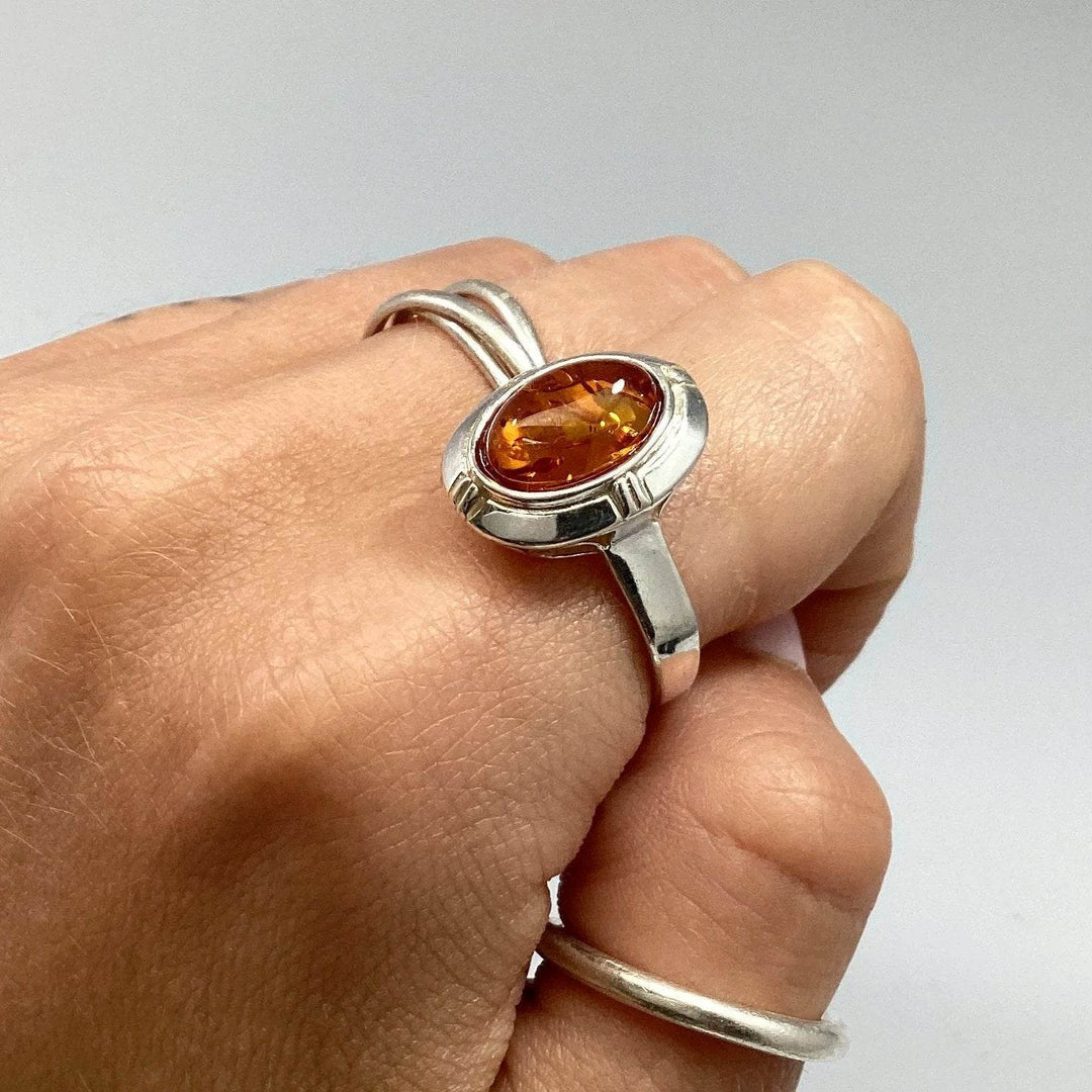 Cognac Amber Ring - Rocks and Gems Canada
