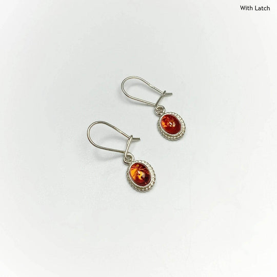 Cognac Amber Earrings - Rocks and Gems Canada