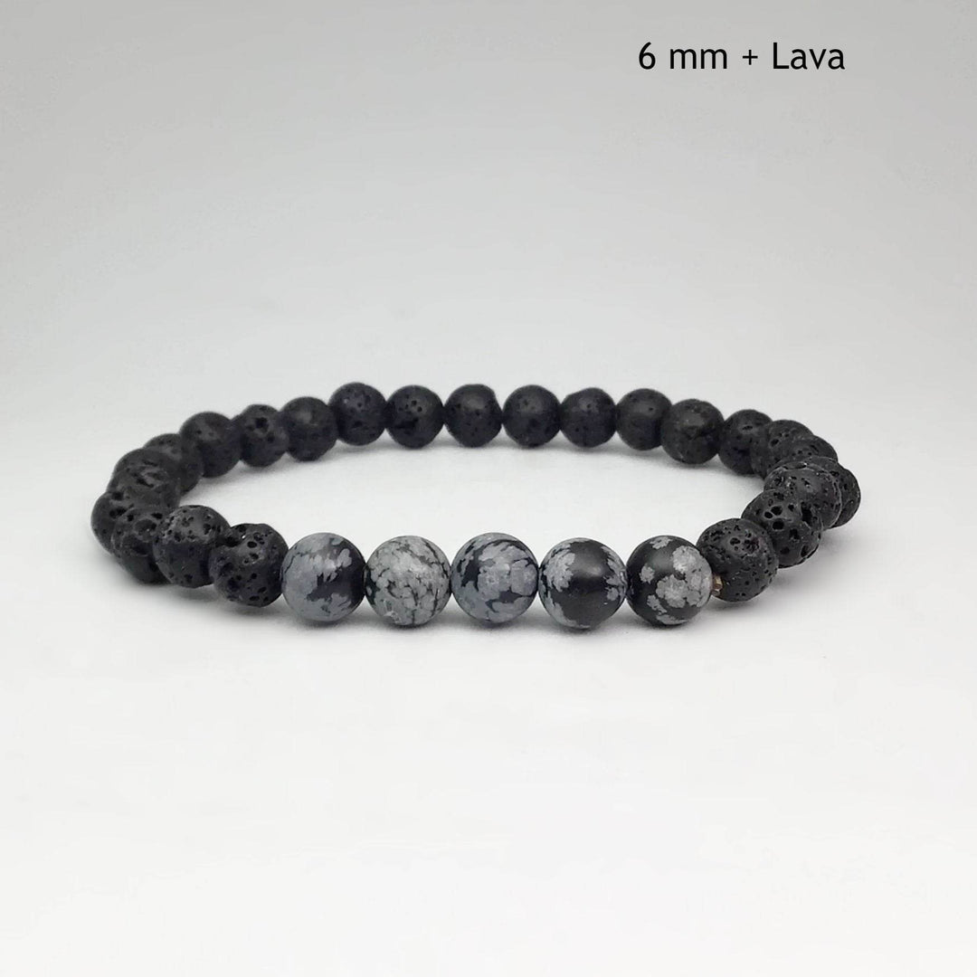 Snowflake Obsidian Beaded Bracelet - Rocks and Gems Canada