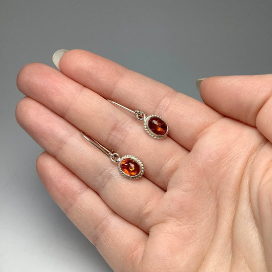 Cognac Amber Earrings - Rocks and Gems Canada