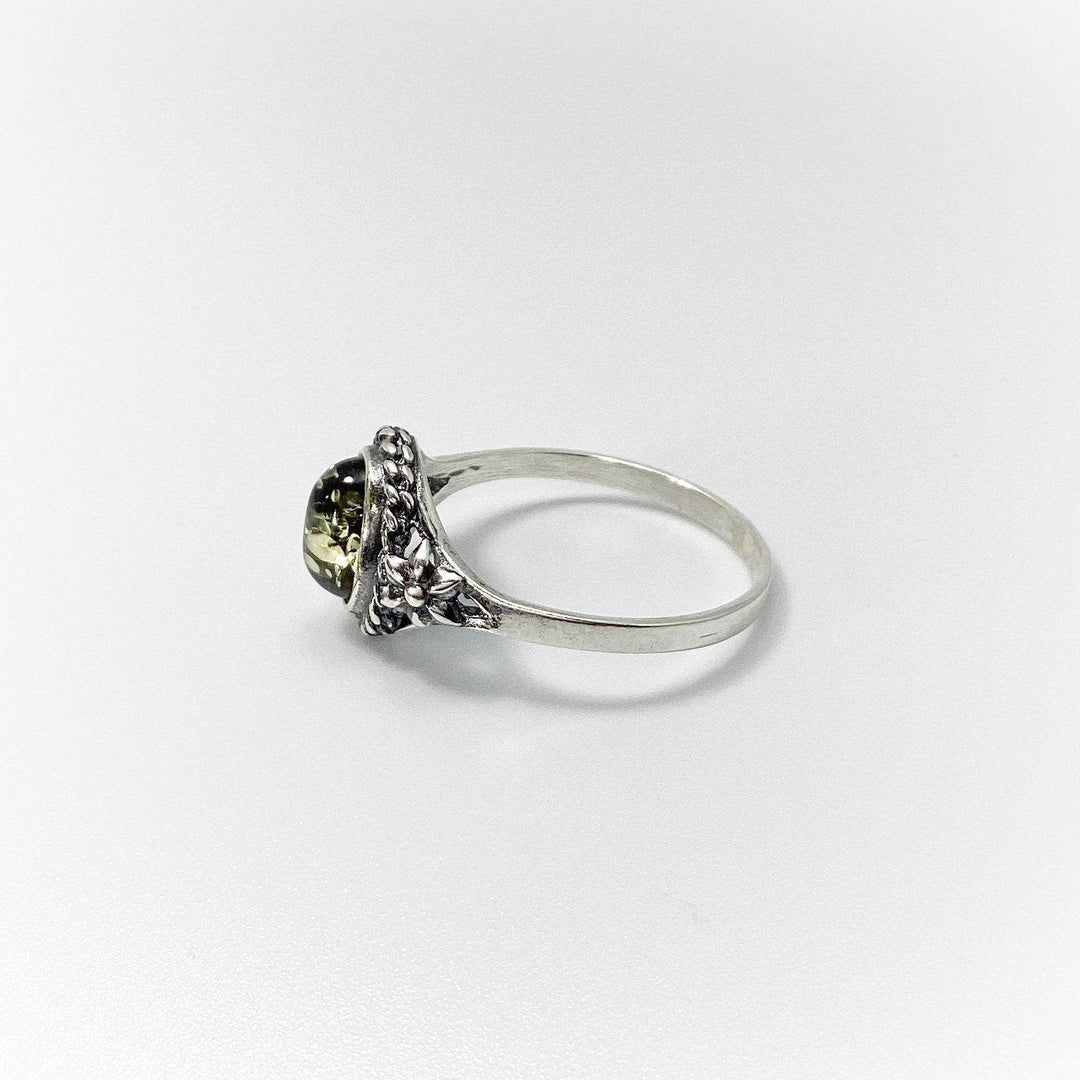 Green Amber Ring - Rocks and Gems Canada