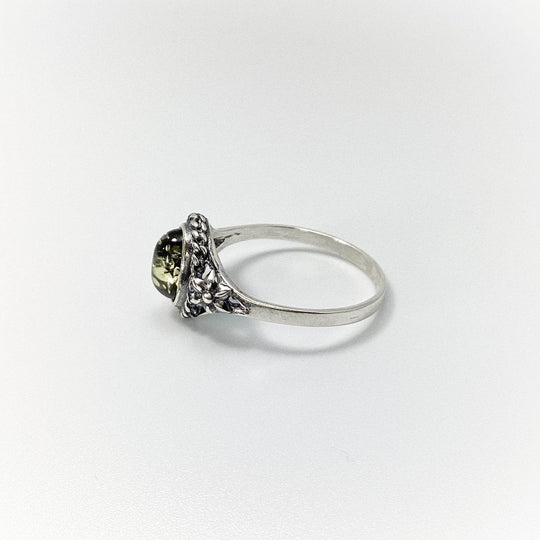 Green Amber Ring - Rocks and Gems Canada