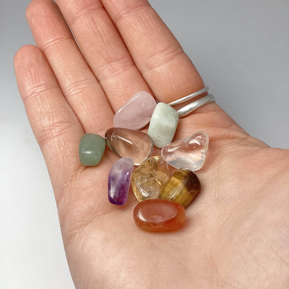 Mini Chakra Tumbles Pouch - Rocks and Gems Canada