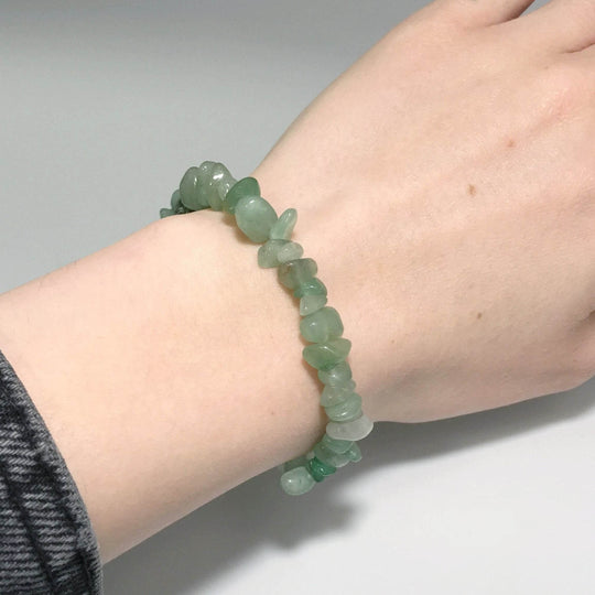 Green Aventurine Chip Beaded Bracelet - Rocks and Gems Canada
